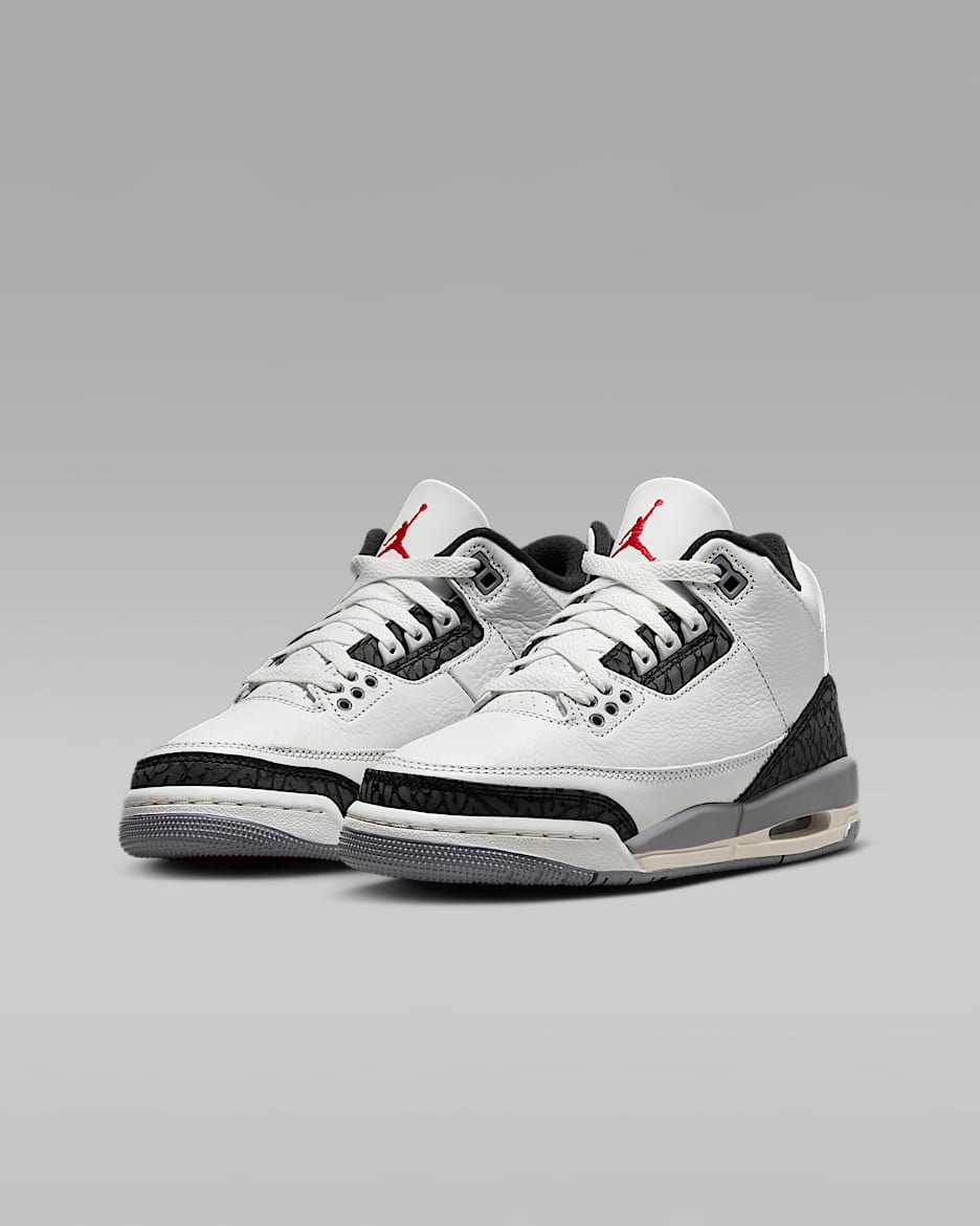 Jordan 3 red white sales
